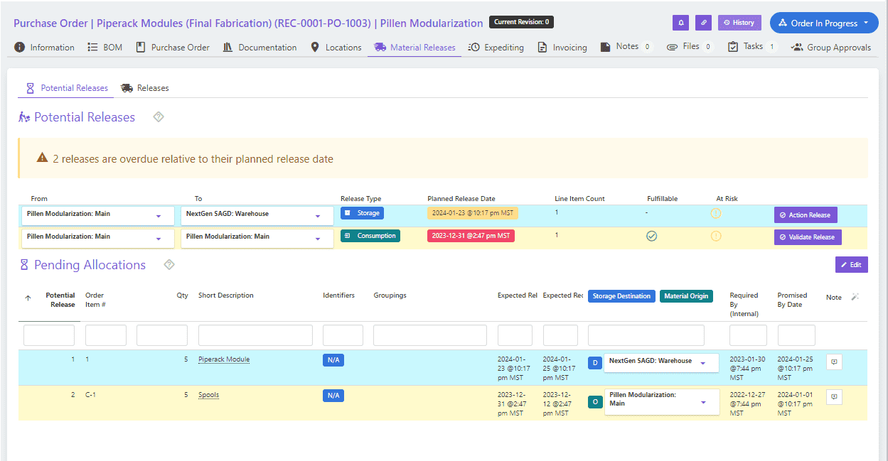 Materials Management Software - Material Release Planning | Current SCM