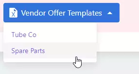 Screenshot of Selecting Vendor Offer Templates