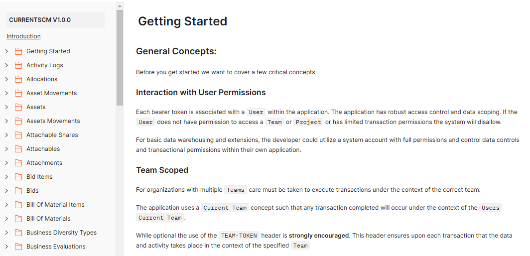 Current SCM API Integration