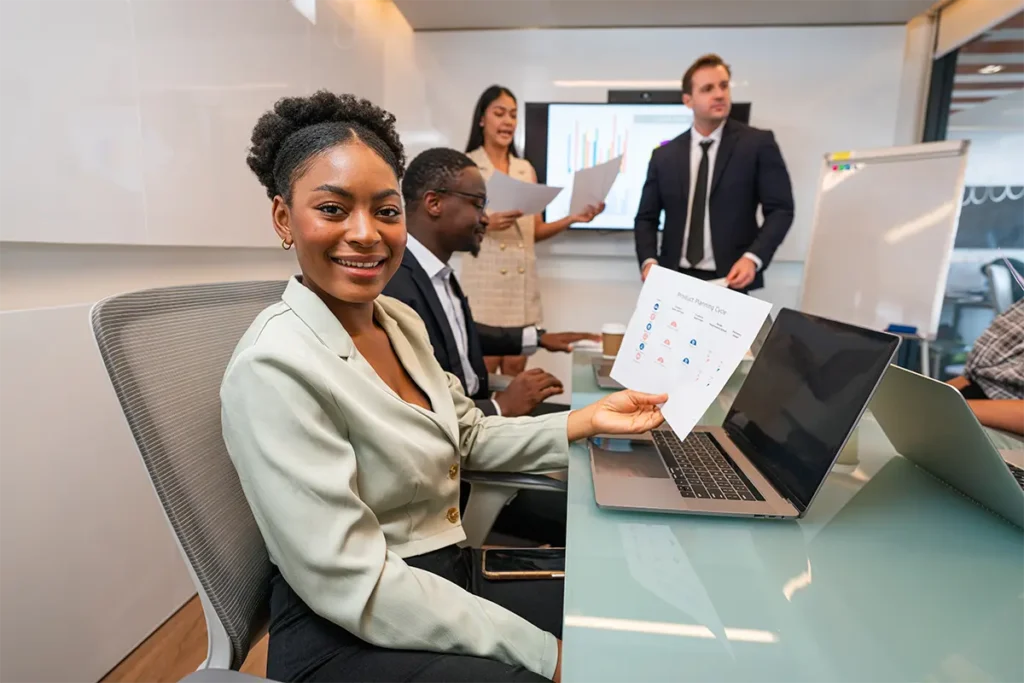 smiling confident professional business woman corp CurrentSCM